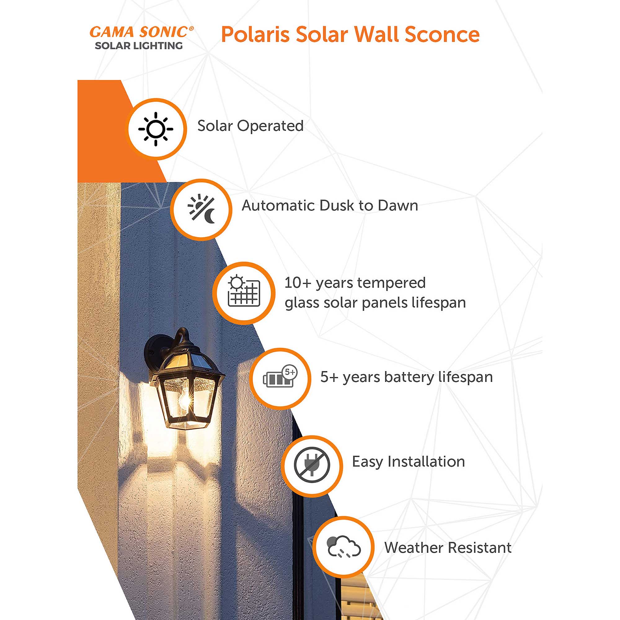 Polaris Solar Wall Light