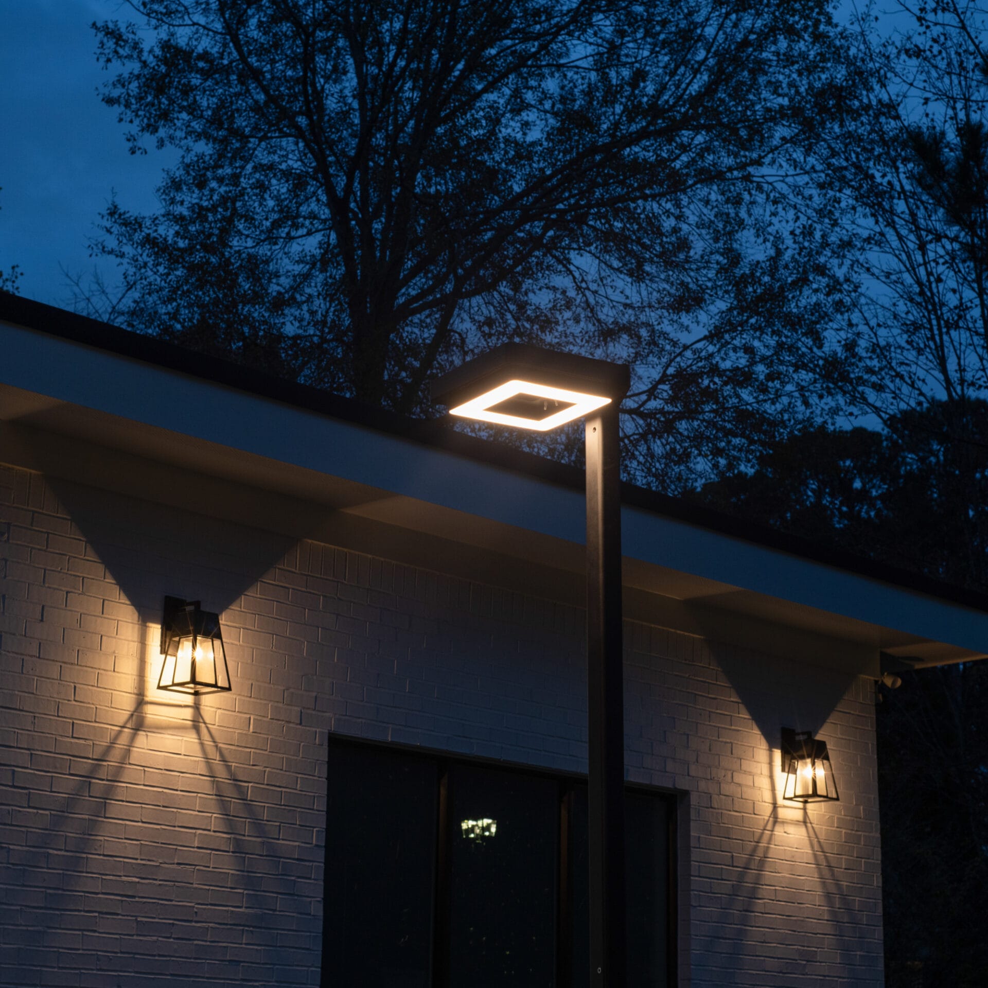 Contemporary Square Solar Lamp Post