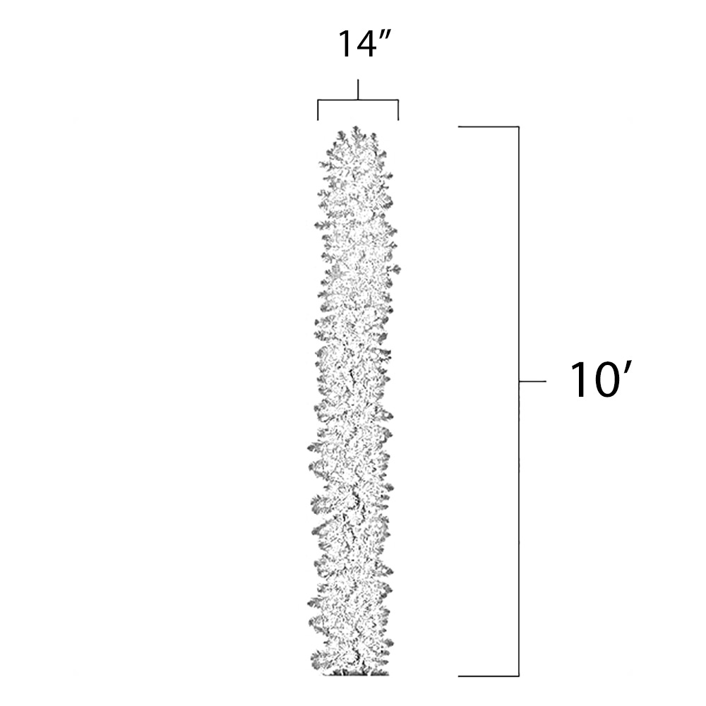 10 Foot Mountain Pine Garland Dimensions