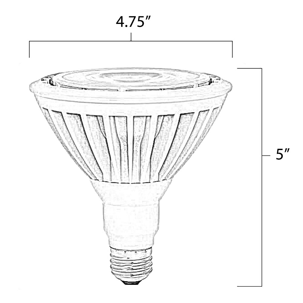 PAR38 Color Light Bulb LEDG5 Dimensions