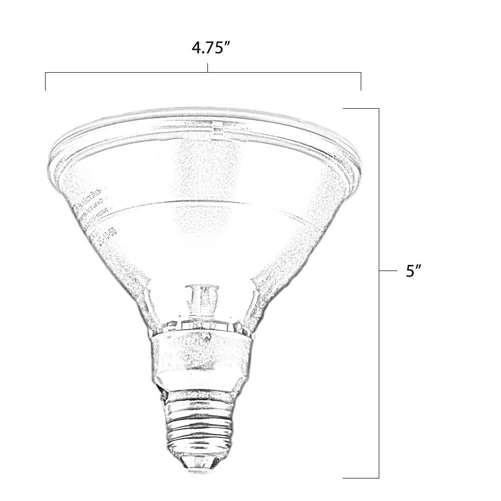 LED Warm White PAR38 Accent Light Bulb Dimensions