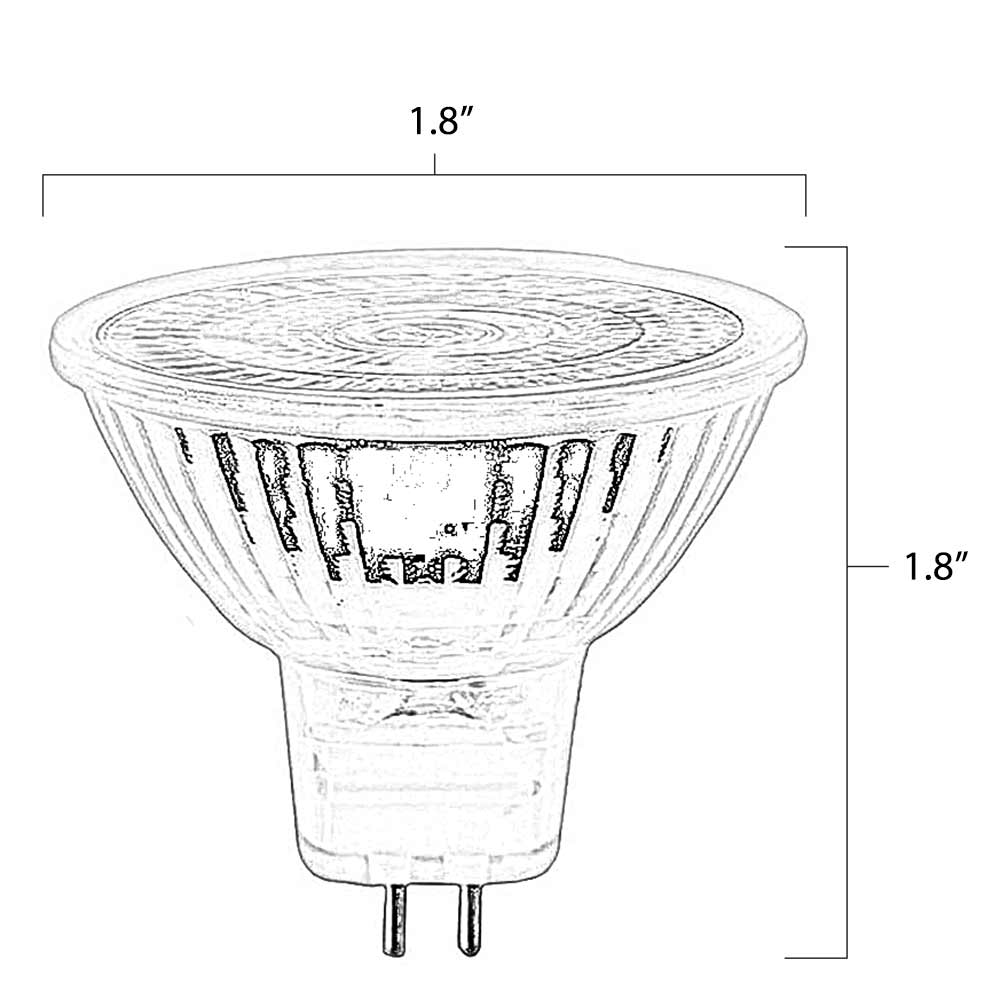 Halogen MR16 Flood Light Bulb Dimensions