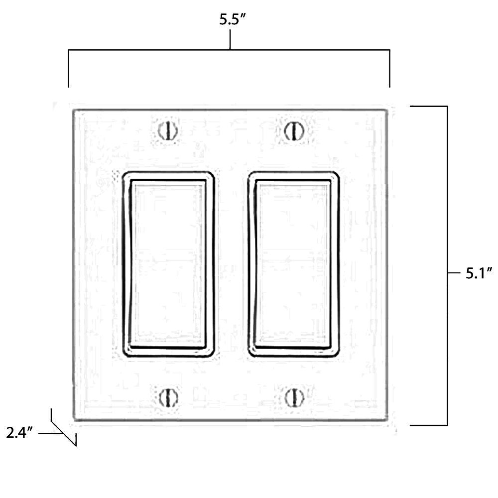 2 Gang 2 Rocker Wireless Light Switch Dimensions