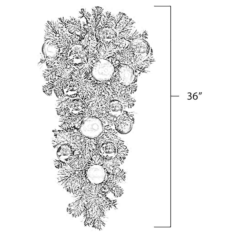 36 Inch Winter Gala LED Column Spray Dimensions