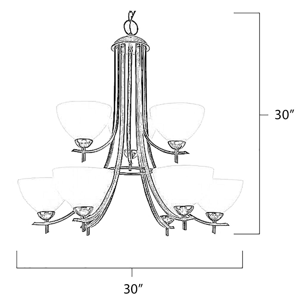 9 Light Chandelier Dimensions