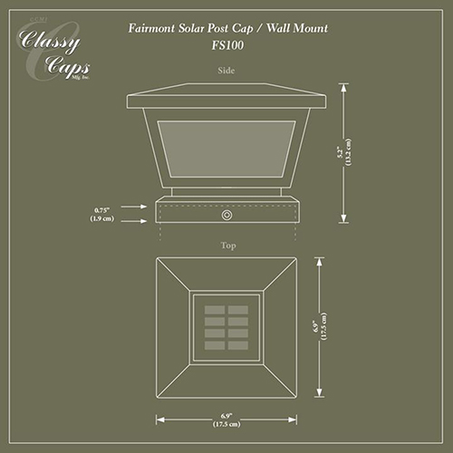 White Post Cap Dimensions Example