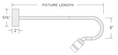 LBU U Bend Sign Light Dimensions Diagram