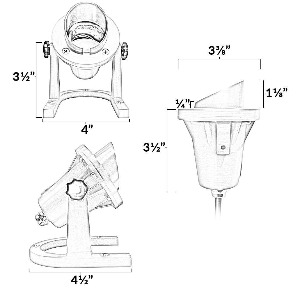 Underwater Spotlight Dimensions