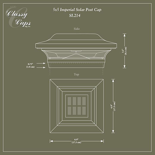 Post Cap Light Dimensions Example