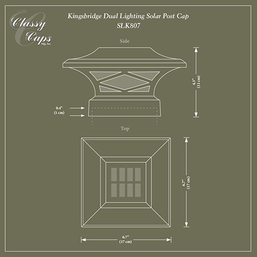 Post Cap Light Dimensions Example