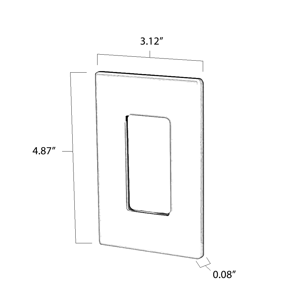 Aspire Screwless Single Gang Wall Plate Dimensions