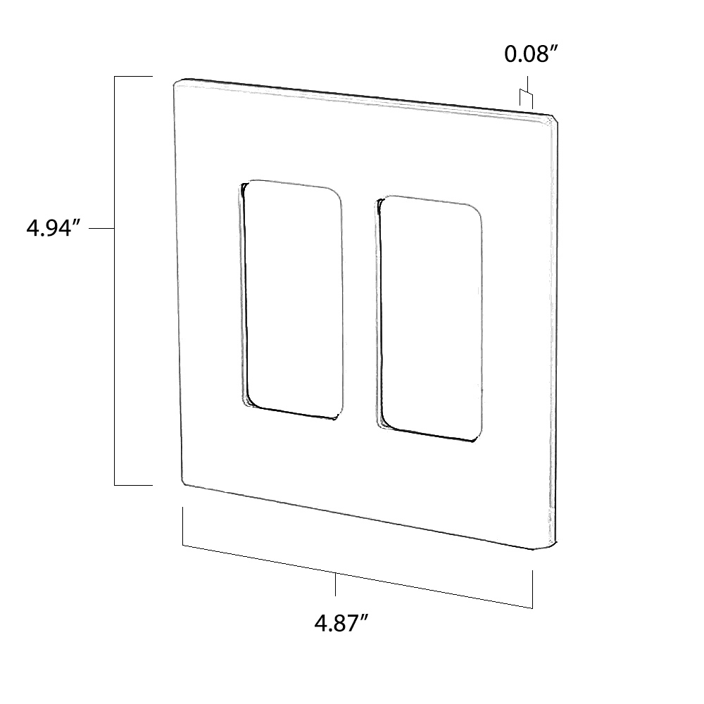 Aspire Screwless Two Gang Wall Plate Dimensions