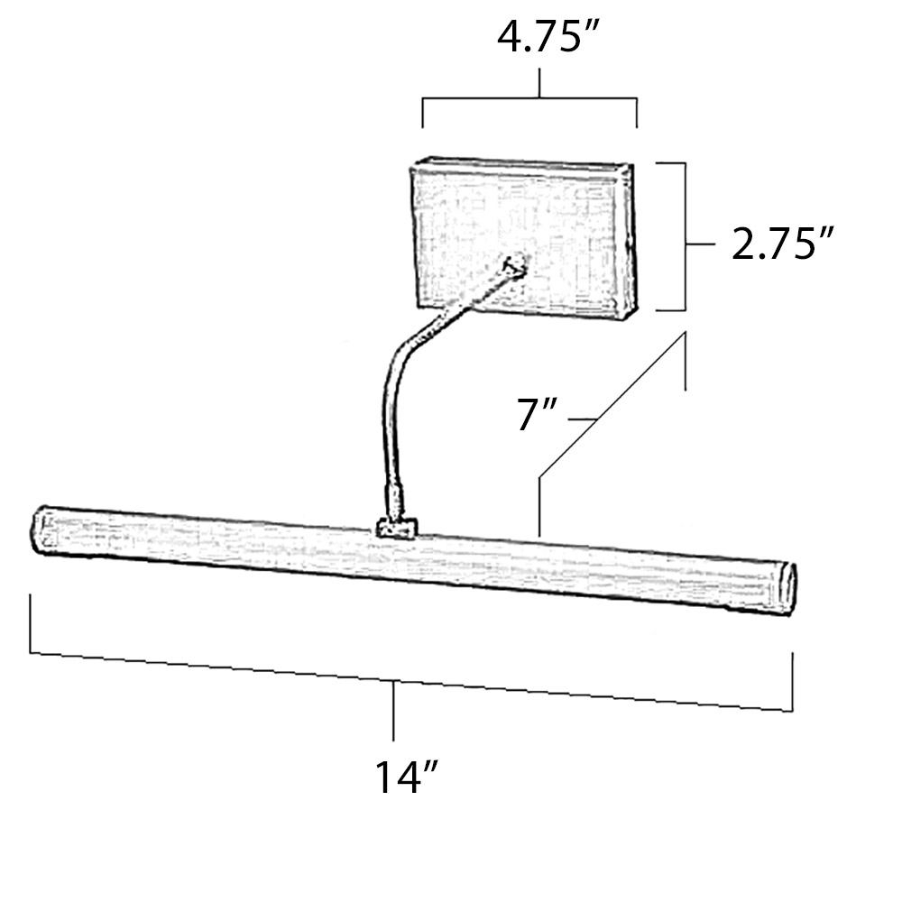 Slim LED Picture Light Dimensions