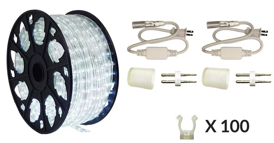 LEDROPEKITS-CW-PREM LED Cool White Rope Light Premium Kit