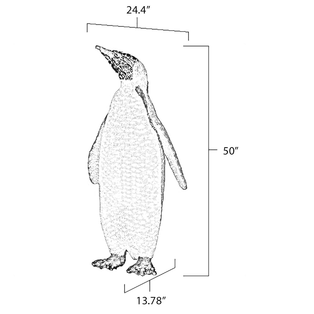 LED Daddy Penguin Christmas Sculpture Dimensions