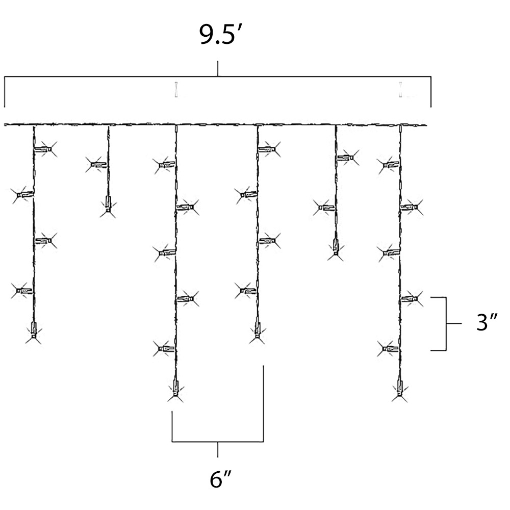 Icicle Light String Dimensions