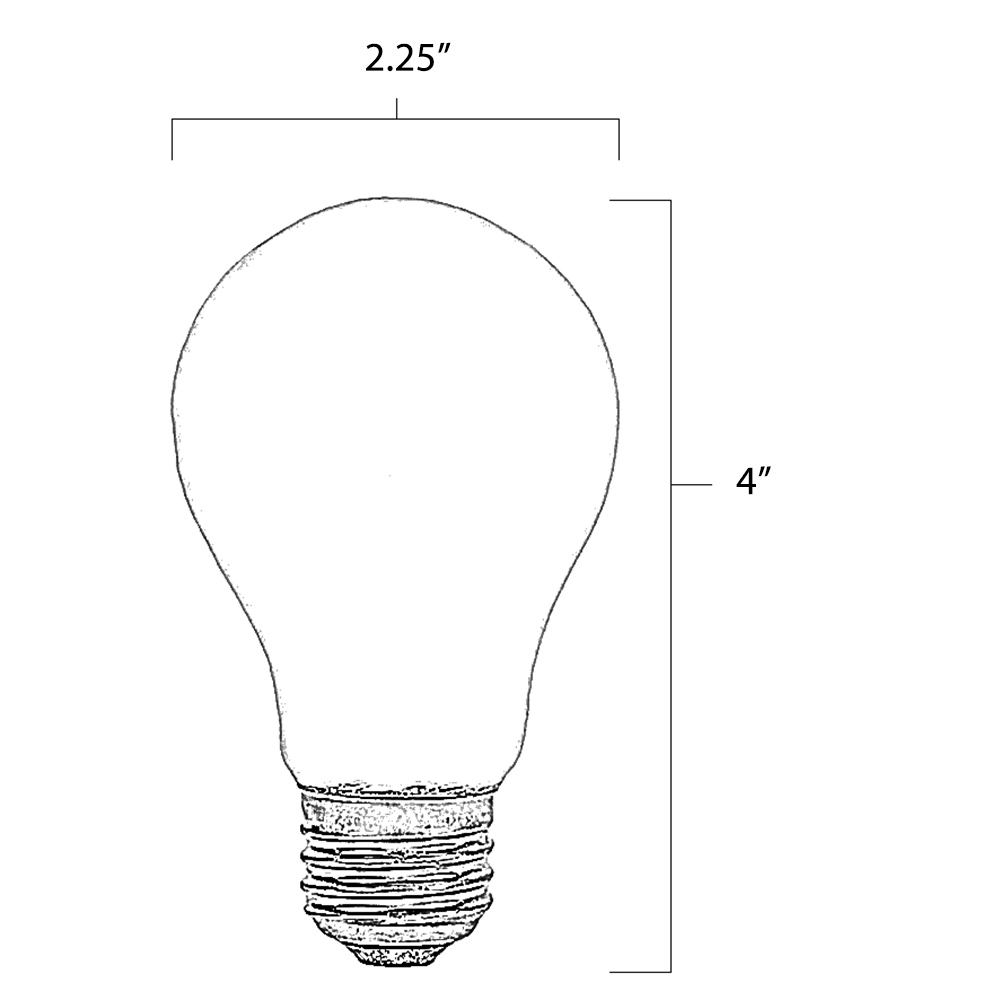 Dimmable LED A19 Cool White Light Bulb Dimensions