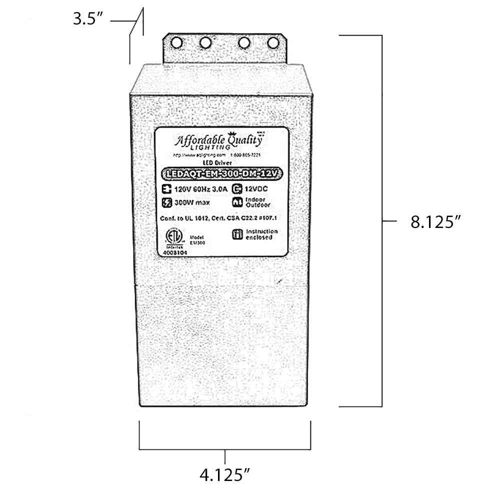 DC LED Driver Dimensions