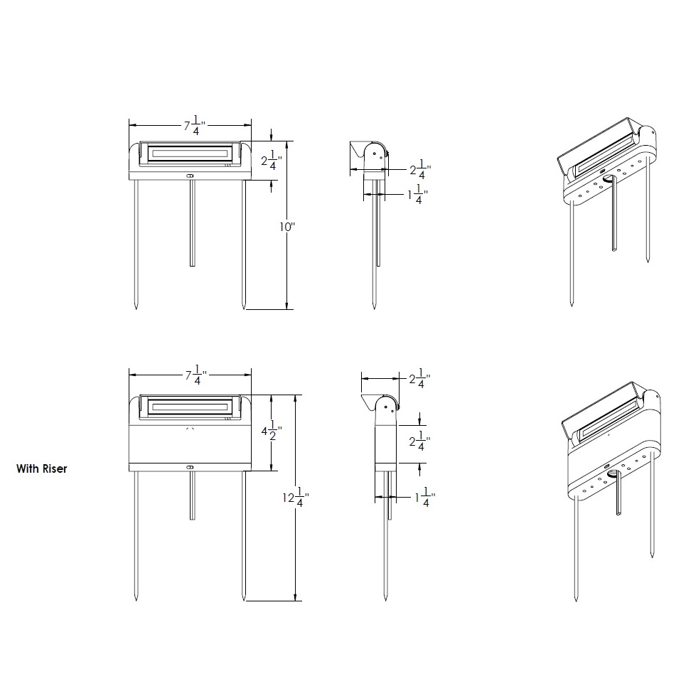 12V Modern Pathway Light Dimensions 12V Modern Pathway Light Dimensions