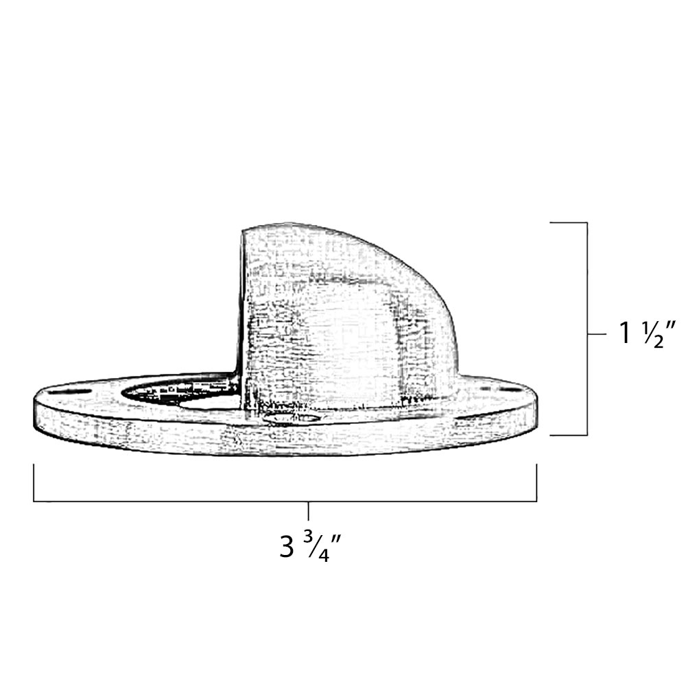 PGC3 Raw Brass Eyebrow Cover Dimensions