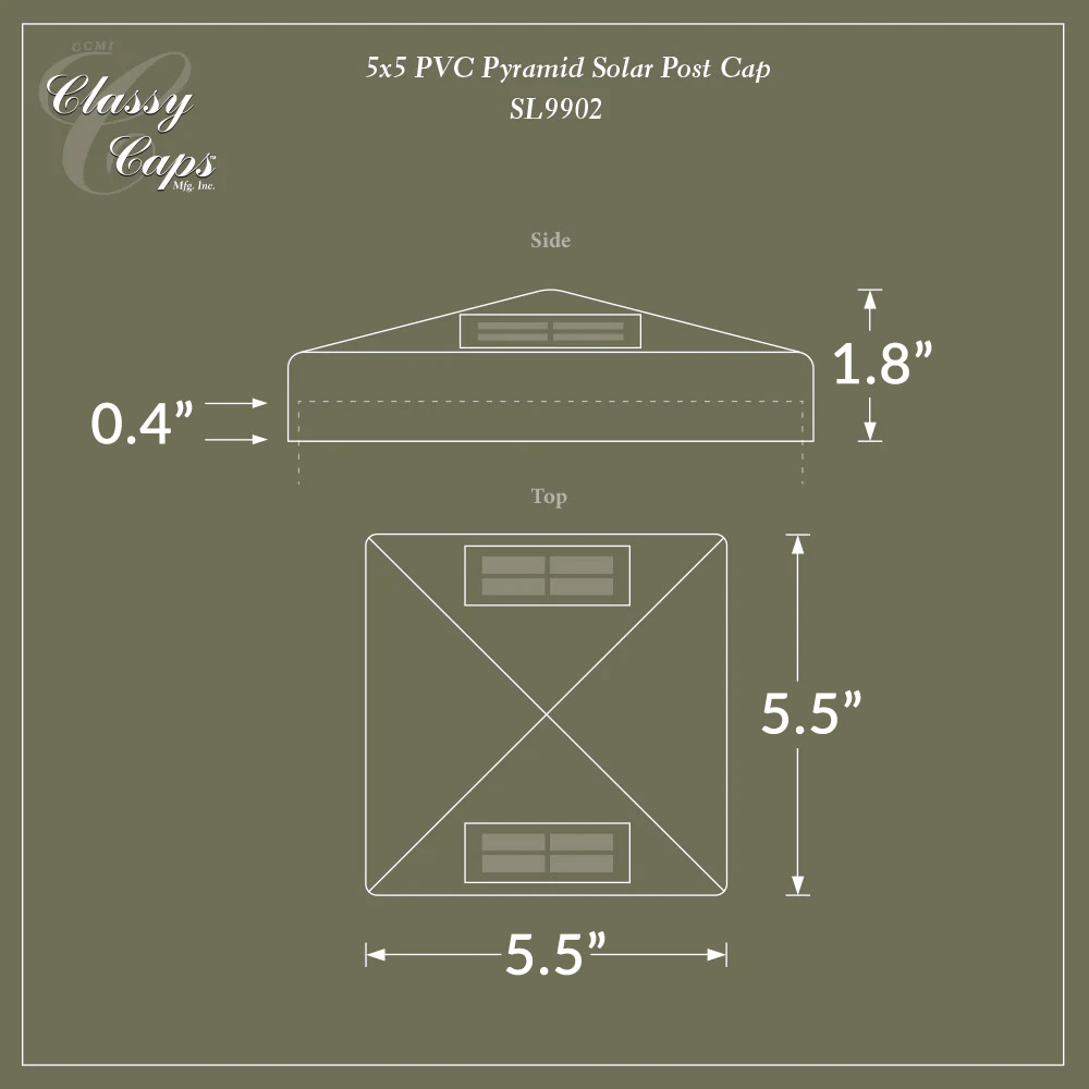 Post Cap Light Dimensions Example