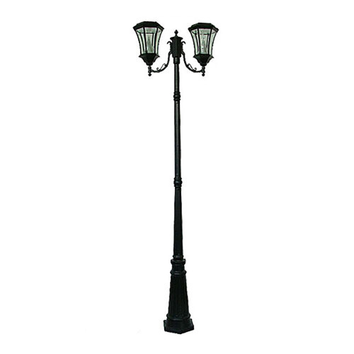 Victorian Solar Two Head LED Lamp Post (PWGS94D-BK) by Gama Sonic