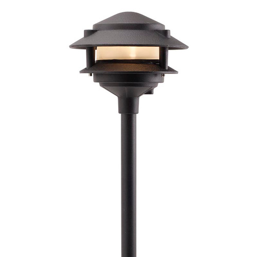 30 Lumen 11 in. LED Black Finish 3-Tier Low Voltage Pathway Light