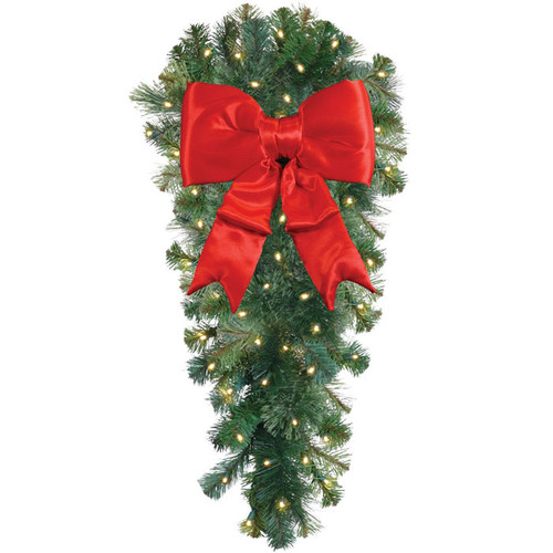 Pre-Lit LED Column Spray Christmas Greenery | AQLighting