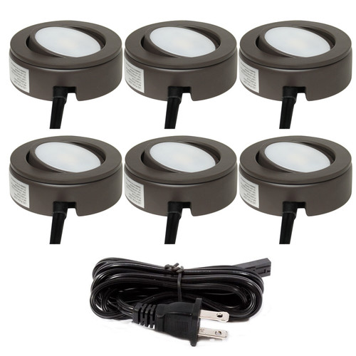 Commercial Electric 6-Light Xenon Black Under Cabinet Puck Light Kit