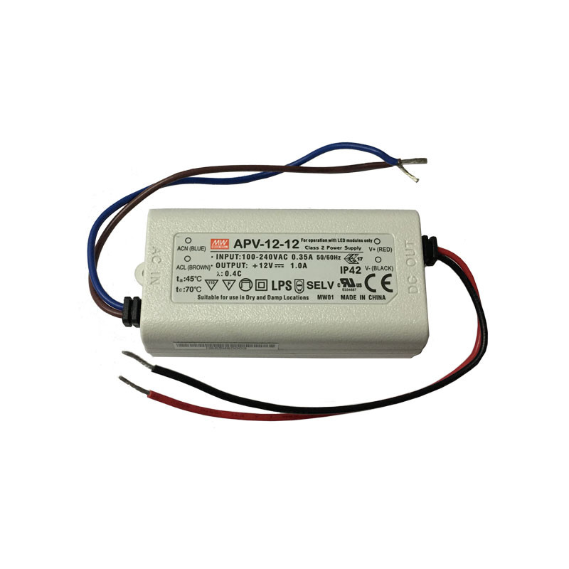 120V to 12V DC 25w Constant Voltage Single Output LED Class 2 Driver (APV-25-12)  by Meanwell
