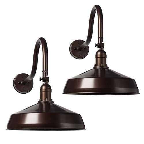 Vintage Style Gooseneck LED Barn Light Two Pack | AQLighting