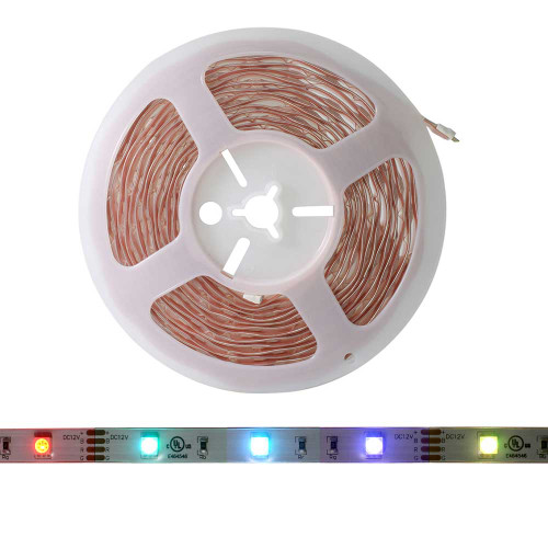 RGB LED Color Chasing Tape Light Kit 12V DC 16 ft Reel