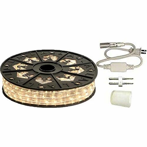50 ft rope light reel with power cord, connector and end cap