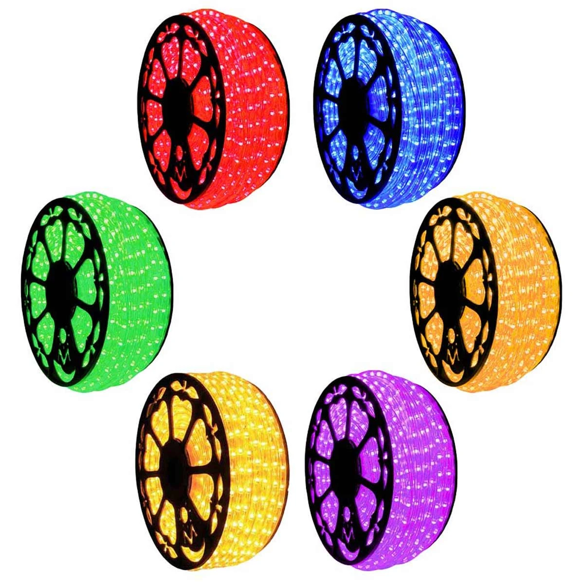 Endura LED rope light in red, blue, orange, yellow, purple and green