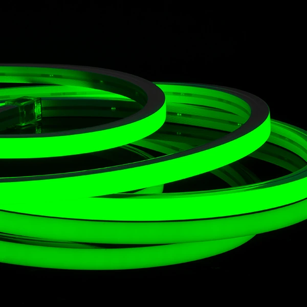 Green LED neon flex strip for holiday and outdoor accents