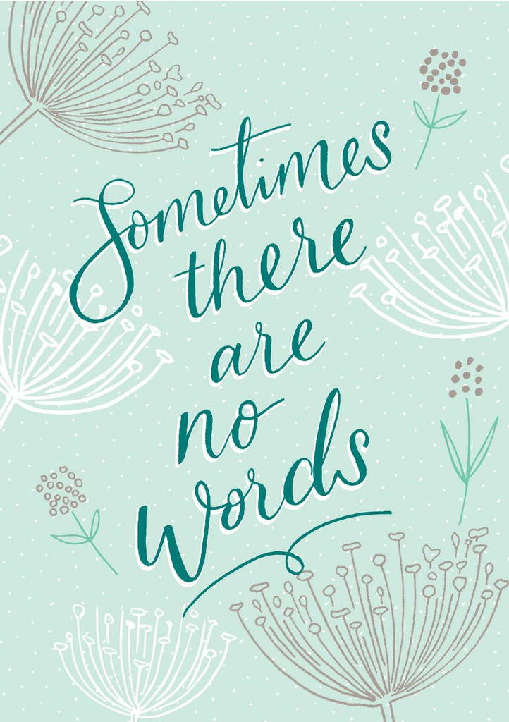 No Words stylish contemporary condolence greeting card