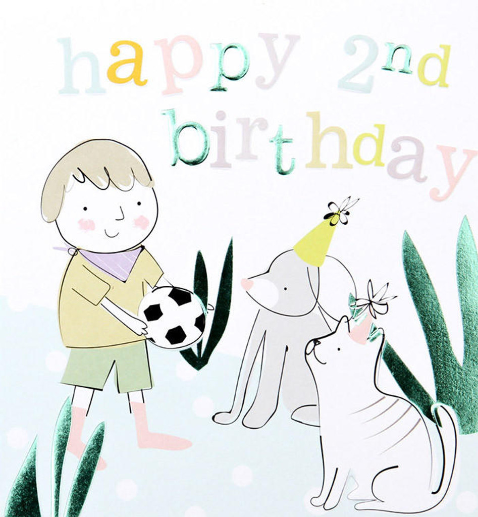 2nd Birthday Ball cute cool birthday card age 2