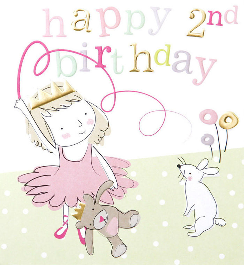 Birthday Bunny 2nd cute cool birthday card age 2