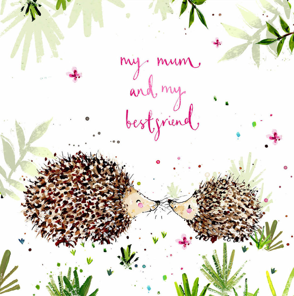 Mum Best Friend Hedgehog Greeting Card - Louise Mulgrew