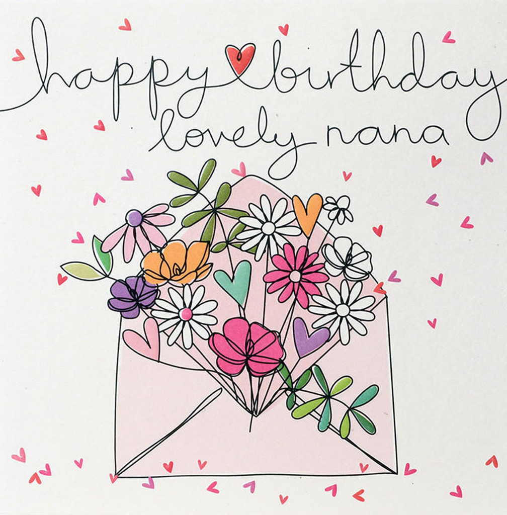 B'day Lovely Nana granny nana cute funny birthday card grandma