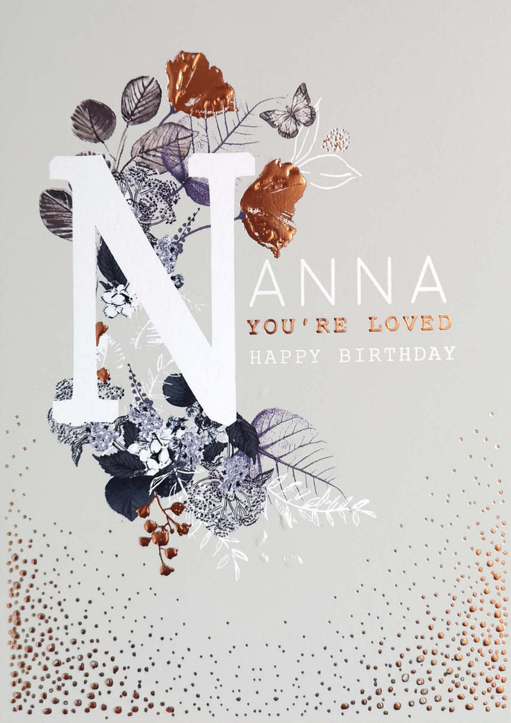 Nana You're Loved granny nana cute funny birthday card grandma