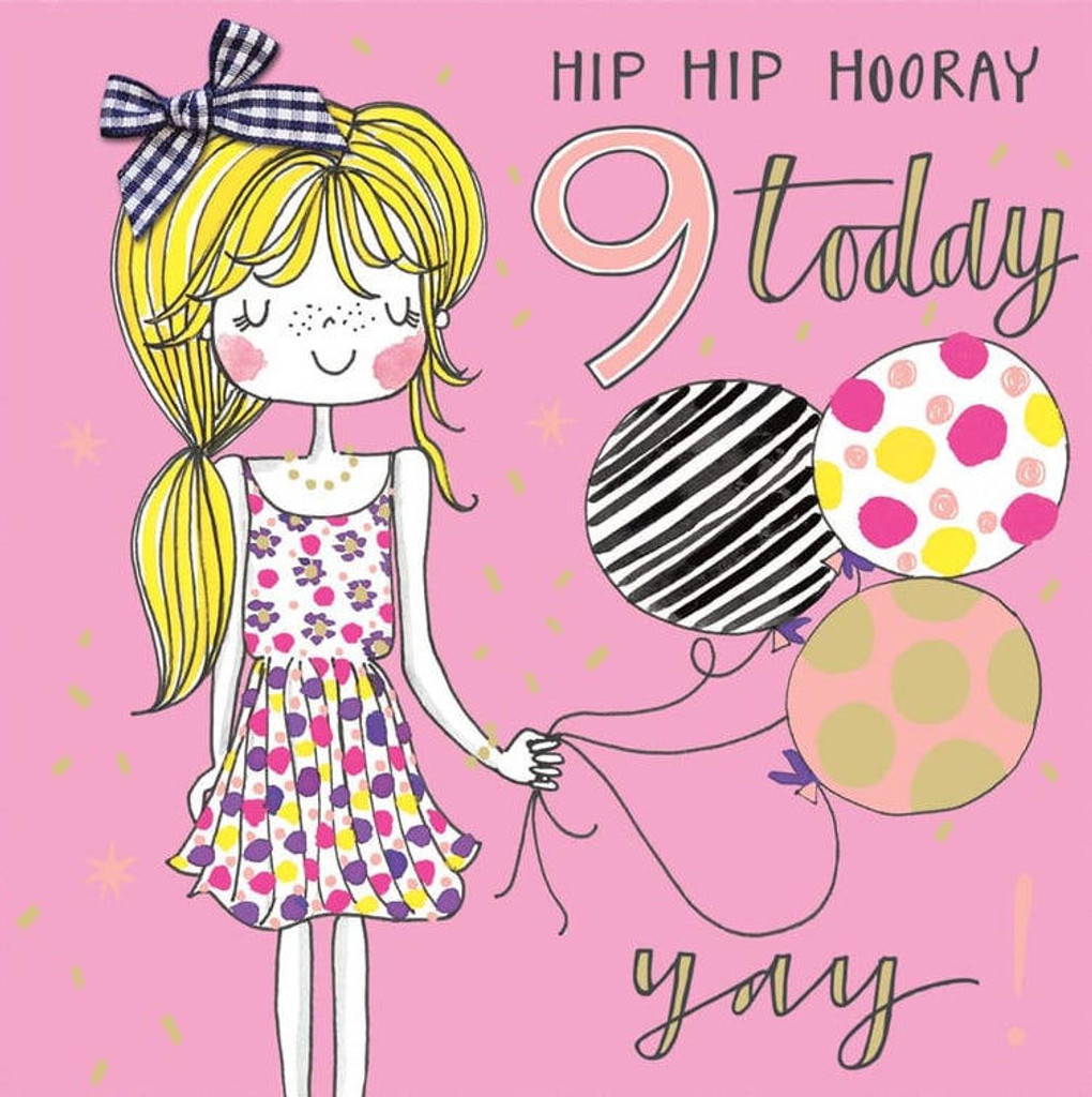 9 Today Hip Hooray cute cool birthday card age 9