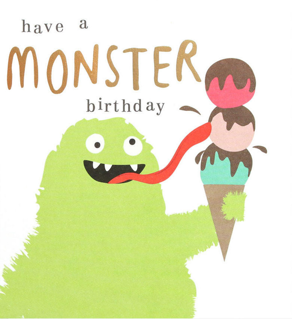 Have a Monster Birthday cute birthday card kids