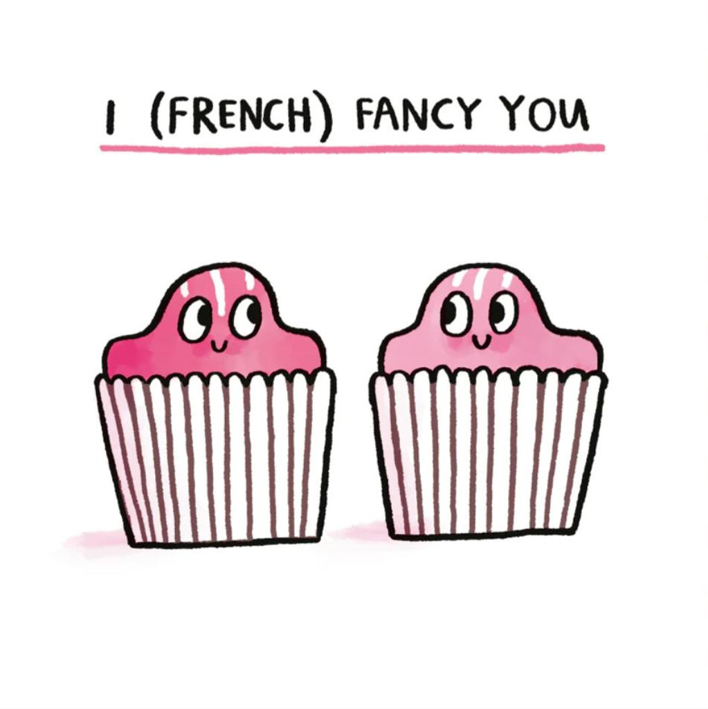 Gemma Correll French Fancy Valentine's Day Card  greeting card