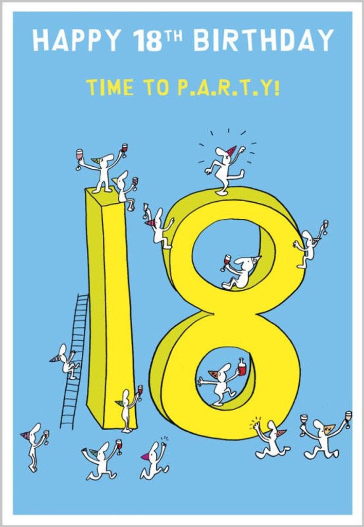 18 Time to P A R T Y 18th eighteen cool birthday card