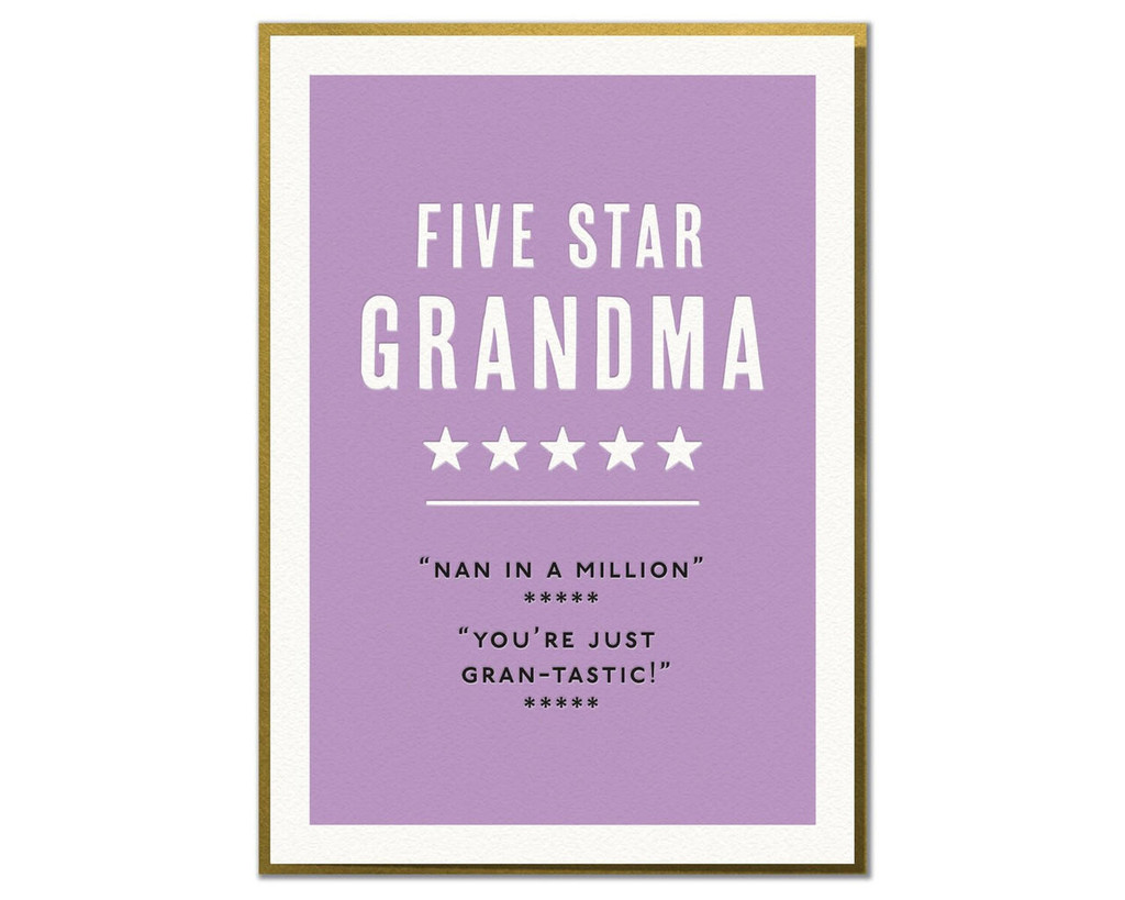 5 Star Grandma granny nana cute funny birthday card grandma