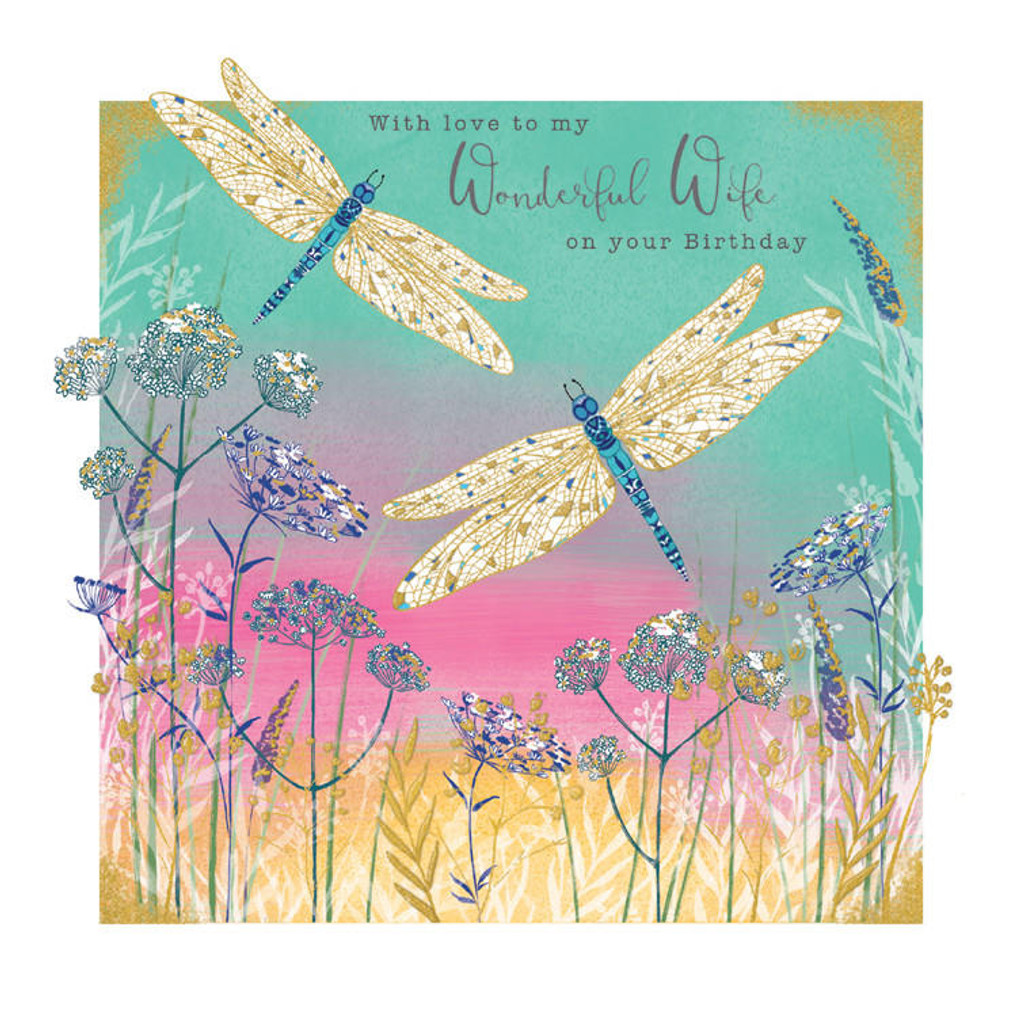 Wife Dragonfly wife cool stylish funny birthday card