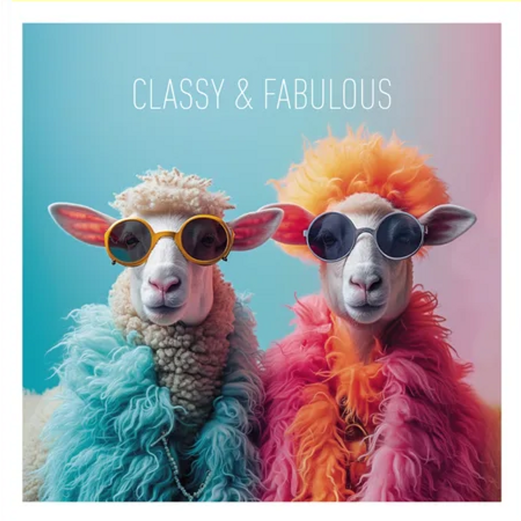 The Ewes funky cute greeting card