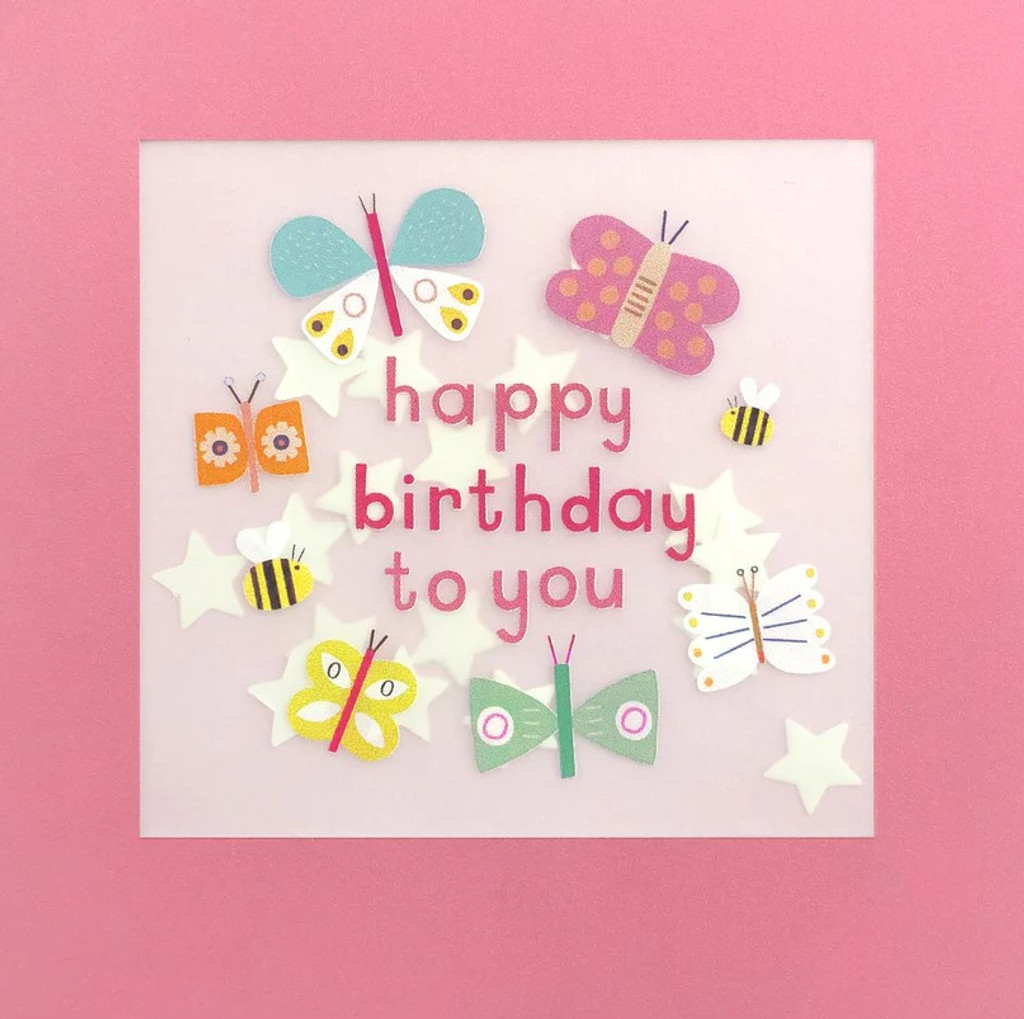 birthday butterflies cute greeting card