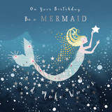 Be a Mermaid cute birthday card kids